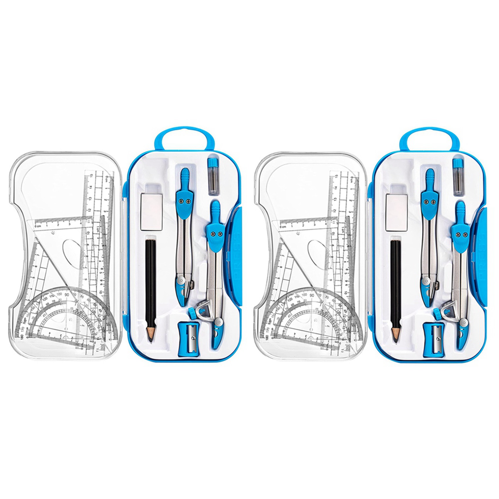 Math Geometry Set With Compass - Hochwertiges Geometrie-Set mit 20 Teilen, bestehend